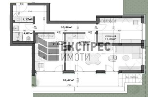  Тристаен апартамент, Изгрев