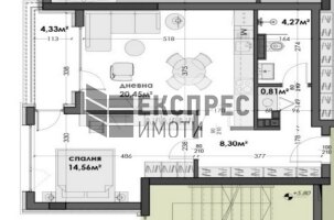  Двустаен апартамент, Изгрев