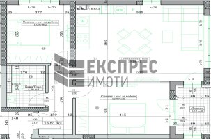 Тристаен апартамент в строеж Тристаен апартамент, Кайсиева градина